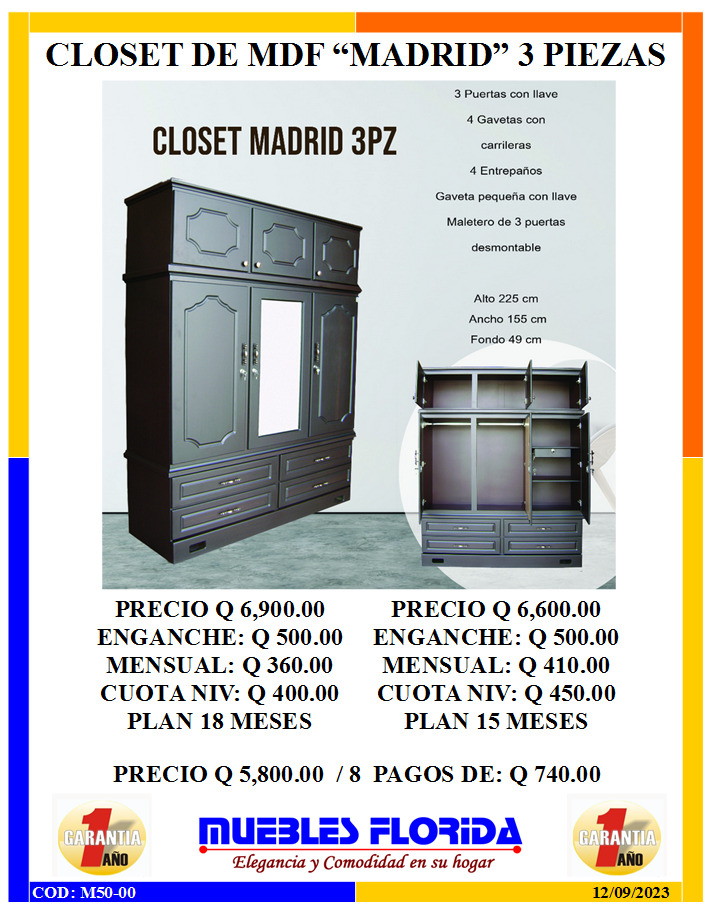CLOSET DE MDF MADRID CON BALIJERO